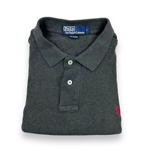 Ralph Lauren Polo Shirt Mens Size Large L Charcoal Gray Short Sleeve‎